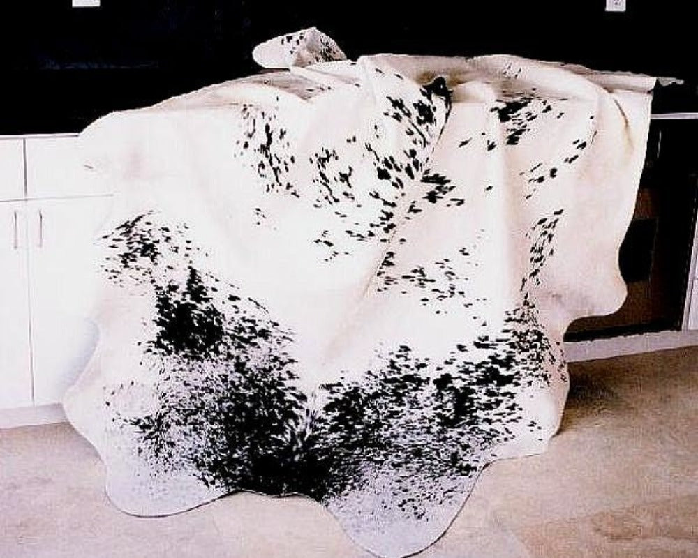 Black-White Salt-Pepper Cowhide Rug