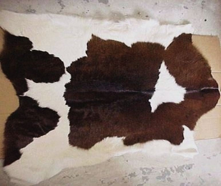 Brown-White Calfskin Throw