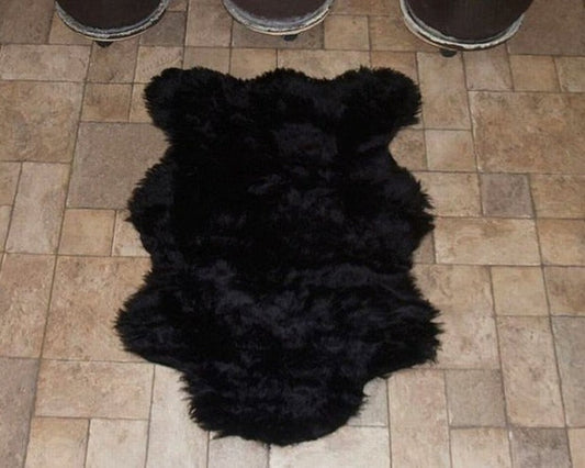 Faux American Black Bear Rug