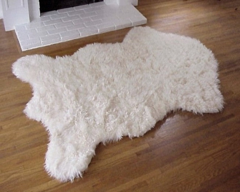 Faux Sheepskin Rug Ivory