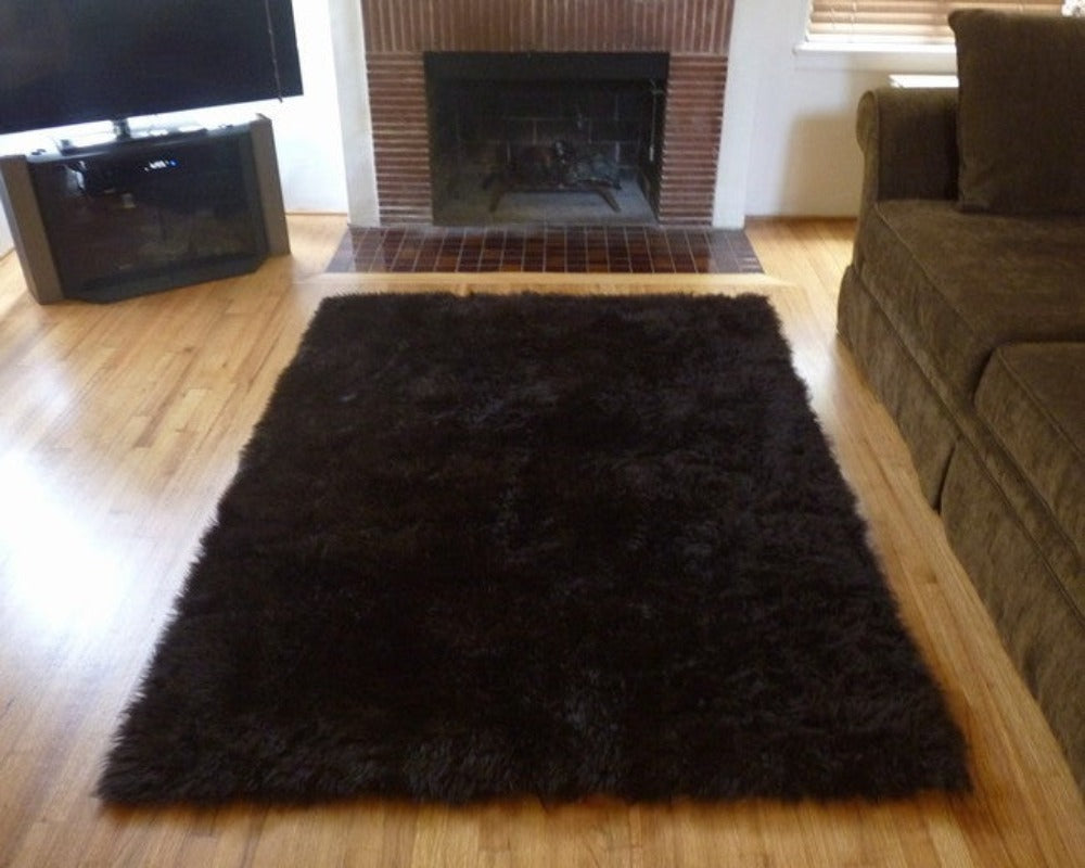 Super Plush Brown Faux Fur Area Rug