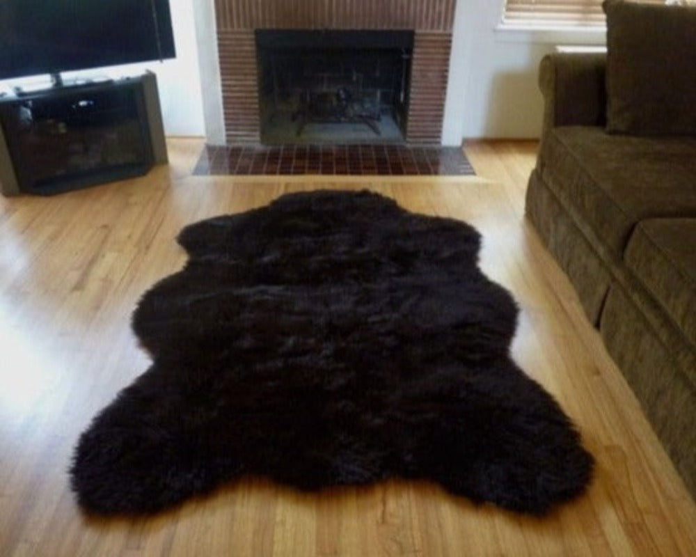 Super Plush Faux Brown Bear Rug