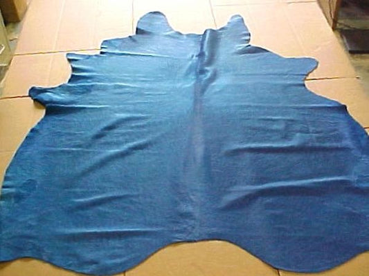 Caribbean Blue Cowhide Leather Rug