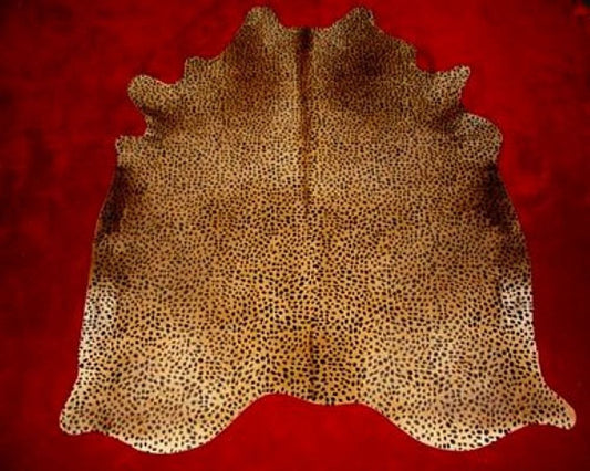 Cheetah Print Cowhide on Caramel Floor Rug