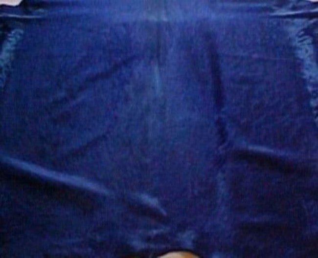 Navy Blue Cow Hide Leather Rug